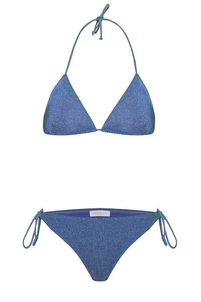 AQUELLA Lurex Ribbed Triangle Bikini Set