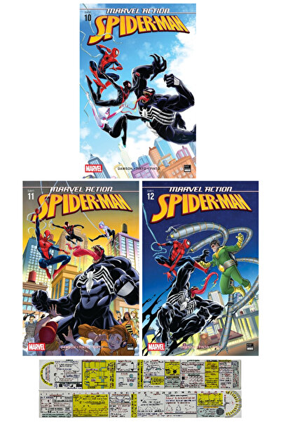 Marmara Çizgi Yayınları Marvel Action Spider Man 10-11-12. Ciltler Çizgi Roma...