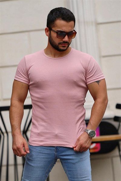 Madmext T-Shirt Crew Neck Powder Basic 4077