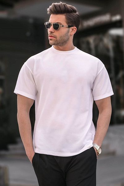 Madmext Tricou Ecru Regular Fit Basic pentru bărbați 6099