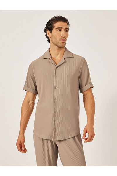 Styli Textured Ribbed Knit Relaxed Fit Shirt and Pants Co-Ords