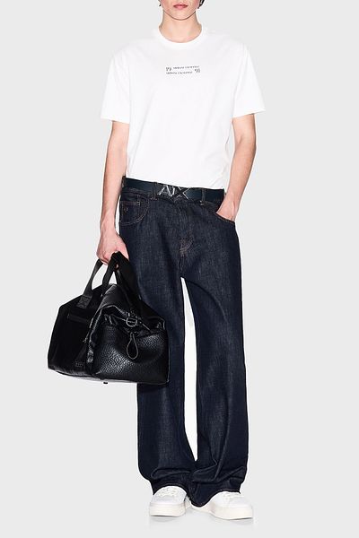 Armani Exchange Armani Exchage 100% Cotton Regular Fit Crew Neck Logo t Shirt Men t Shirt Xm 000539   Af10362