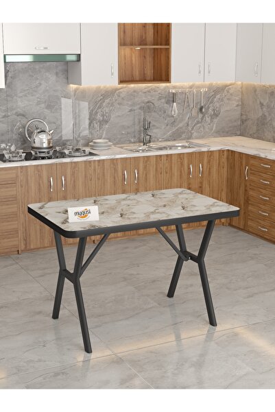 Mygusi Azra 70x110cm Efes Mutfak Masası, Mutfak Masası Takımı, Yemek Masası, 4 Antrasit Sandalye