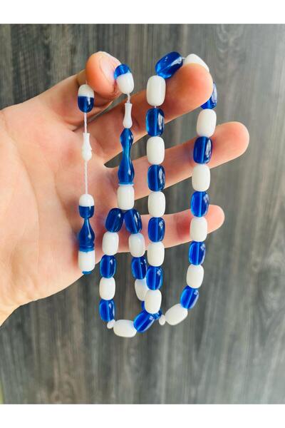 TTS TÜRK TESBİH SANATI مسبحة صلاة باللونين الأزرق والأبيض، مسبحة صلاة للمروحة