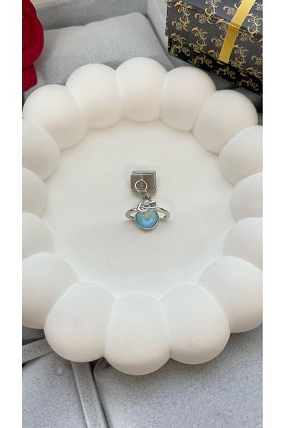 Sepetten Eve Italian Charm Steel Bracelet Charm Silver Saturn Moon Star Zircon Stone Charm Does Not Tarnish