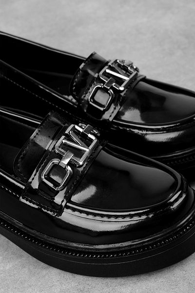 Lal Shoes & Bags Дамски мокасини Begsan с V-образна катарама, сребристи, R.BLACK