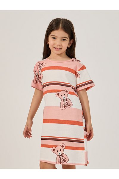 Styli Graphic Print Round Neck Sleep T-Shirt Dress