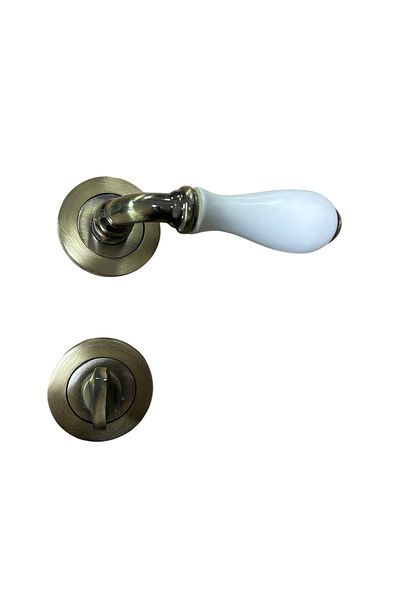 EYMEN YAPI Dooraks Rosette Porcelain Door Handle Antique Yellow Wc