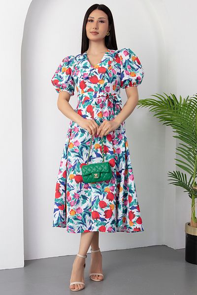 PULLIMM Rochie din popelin floral cu guler pentru bebeluși GRS3467