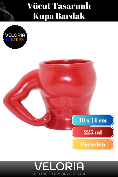 Veloria Premium Decorative Stylish Gift for Lover Friend Porcelain Body Designed Mug Cup 10 X 14 cm