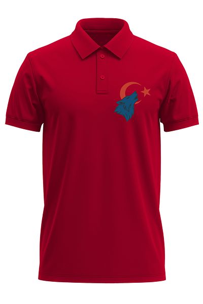 remonz Tricou pentru bărbați, slim fit, slim fit, din bumbac, cu textura moale, țesătură respirabilă, cu imprimeu de lup, cu gât polo