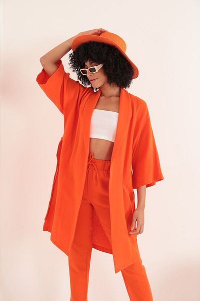 BRAXELL Kimono Top - Orange