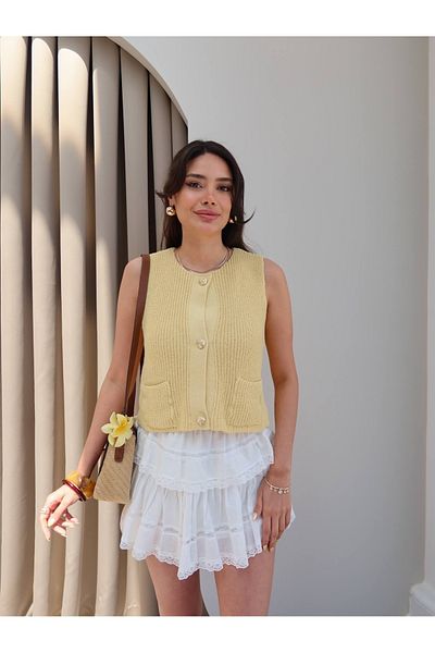 ESRAHELVACI Pocket Detail Knitwear Vest