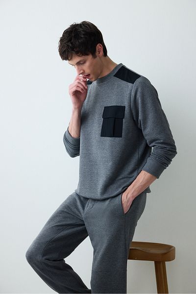 Penti Timeless Anthrazit Melange Sweatshirt für Herren