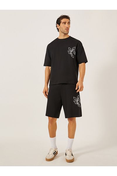 Styli Embroidered Oversized T-Shirt and Shorts Co-Ords
