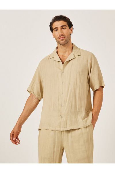 Styli Solid Resort Collar Relaxed Fit Shirt and Trousers Co-Ords