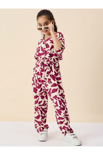 Stylo Bug By Styli Floral Print Rayon Jumpsuit for Girls