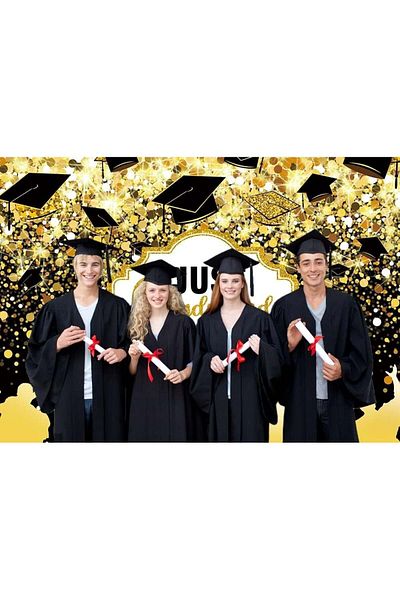 Inrui Graduation photo backdrop Inrui, vinyl, black/gold/white, 210 x 150 cm