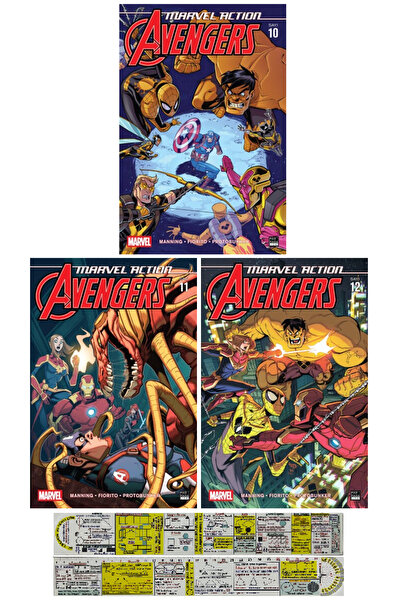 Marmara Çizgi Yayınları Marvel Action Avengers 10-11-12. Ciltler Çizgi Roman ...