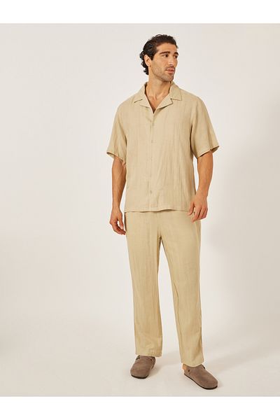 Styli Solid Resort Collar Relaxed Fit Shirt and Trousers Co-Ords