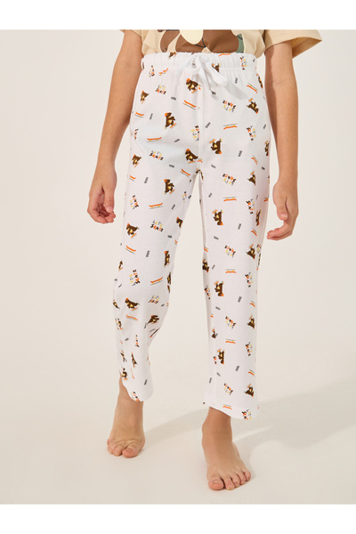 Styli Printed Round Neck T-Shirt and Pyjama Set