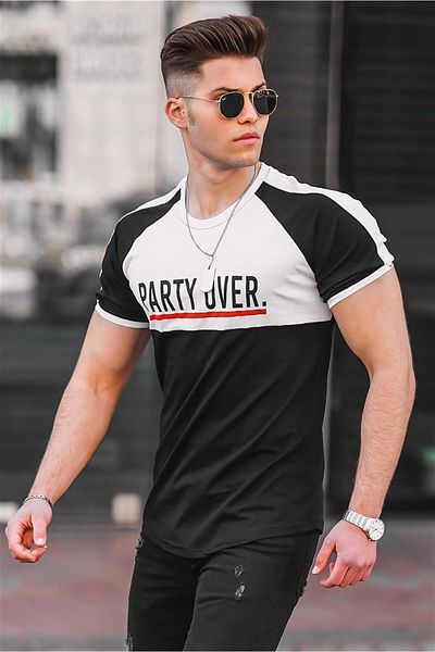 Madmext Τυπωμένο μαύρο T-Shirt 4027