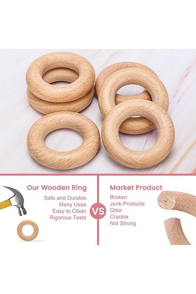 Cldy baby teething toy, silicone/wood, multicolor, 10 x 10 x 1.5 cm