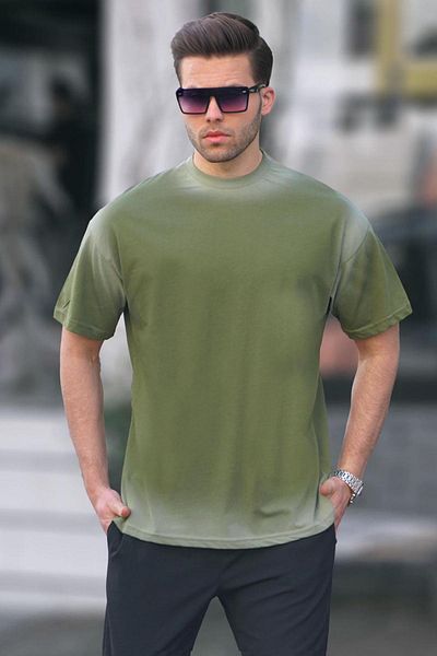 Madmext T-Shirt Khaki Oversize Basic 6123