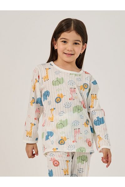 Styli All-Over Print Round Neck T-Shirt and Pyjama Set