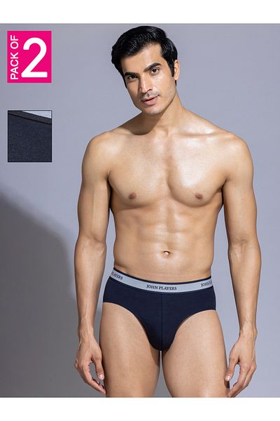 John Player By Styli Pack of 2 - Logo Detail Waistband Briefs