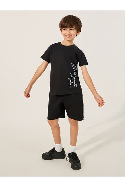 Styli Placement Print T-Shirt and Shorts Co-Ords