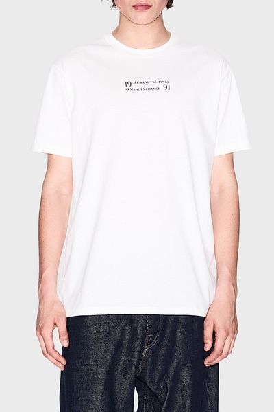 Armani Exchange Armani Exchage 100% Cotton Regular Fit Crew Neck Logo t Shirt Men t Shirt Xm 000539   Af10362