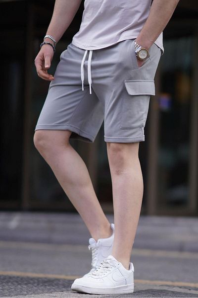 Madmext Pánské kraťasy Cargo Pocket 6534 - Dyed Grey