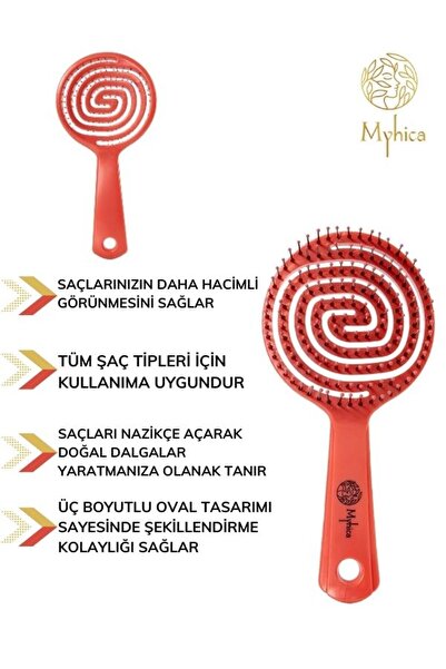 Myhica Τρισδιάστατη οβάλ βούρτσα μαλλιών Pro Pink