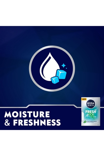 NIVEA Men Fresh & Kick After Shave Lotion, Instant Freshness & Hydration, Mint & Cactus Water, 100ml