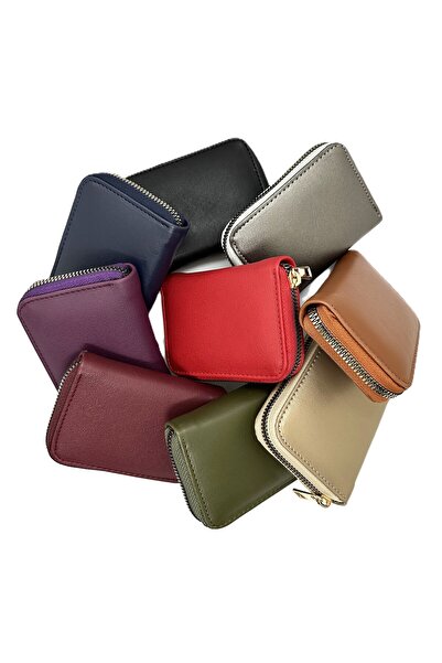 Womancraft Soft Leather Zippered Accordion Card Holder