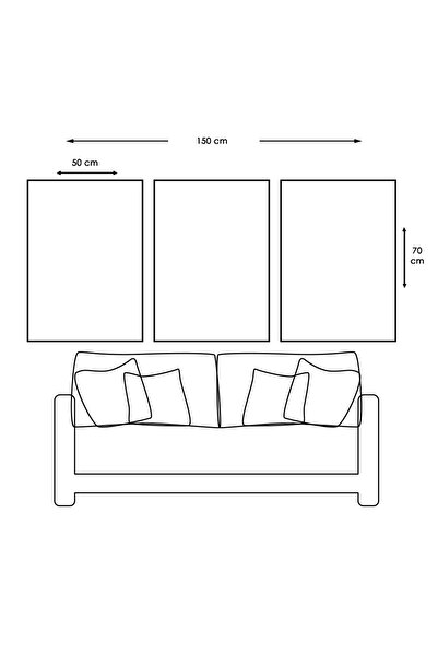 Zevahir Mobilya Dekorasyon Zevahir 3'lü Kanvas 50 X 70 Cm Sanat Heykel Aşk Tablosu