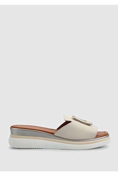 Provoq Екрю шкіряні жіночі капці