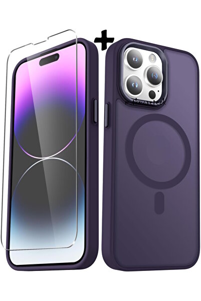 m.tk moveteck İphone 14 Pro Kılıf Mat Magsafe Şarj Özellikli Yumuşak Renkli K...