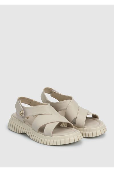 Provoq Beige Women's Flat Sandals