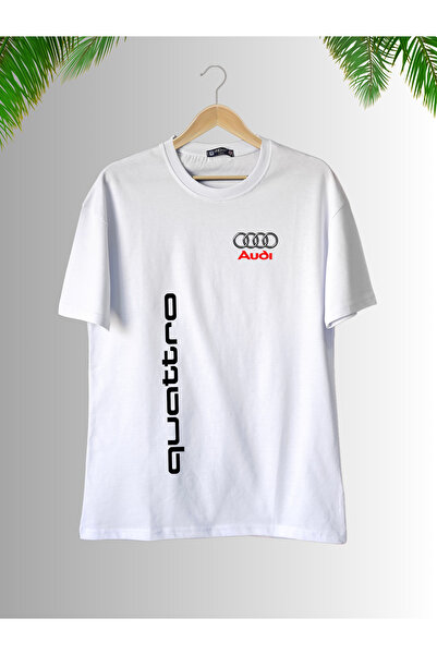 dafri Tricou oversize din bumbac cu decolteu rotund cu imprimeu AUDİ QUADRO