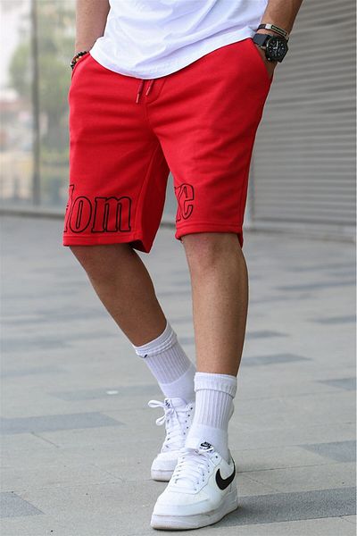 Madmext Men's Printed Red Capri Shorts 5439