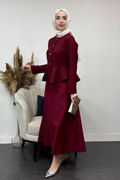 Tesettür Diyarı Λεπτομερές διπλό κοστούμι Berlim Model Ruffle