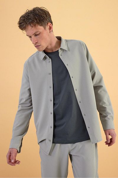 VENA Ανδρικό πουκάμισο Nicolas Grey Regular Fit