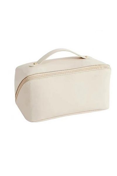 Flippy Geanta de Calatorie Flippy, Pentru Cosmetice, Portabila, Impermeabila, din Piele Ecologica, Bej