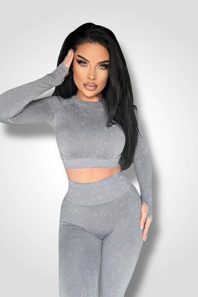 BOMBFIT Set compleu Push Up Urban Gray Seamless, sport, modelator, fitness