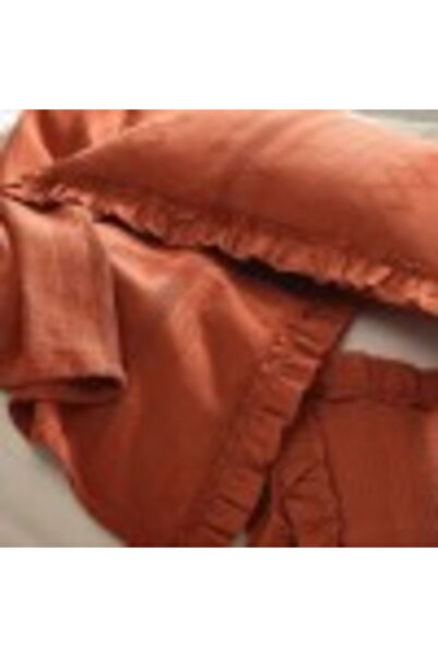 Şaheser Duvet cover set + 2 pillowcases with ruffle, 100% cotton, 220x240cm, Tiziana Terra