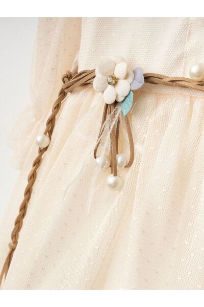 Cherrys Bebek Βραδινό φόρεμα για κορίτσια με πέρλες και δαντέλα