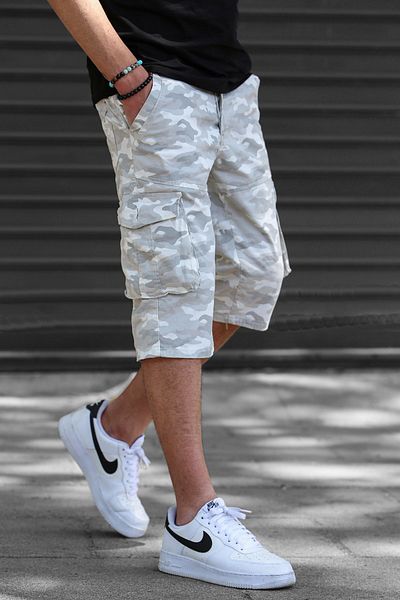 Madmext Ανδρικό σορτς Capri Pocket Camouflage Gabardine Cargo 5754