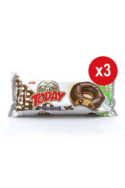 Elvan Today Chocolate Donut 35 Gr. 6 Pieces I (1 PACK) X 3